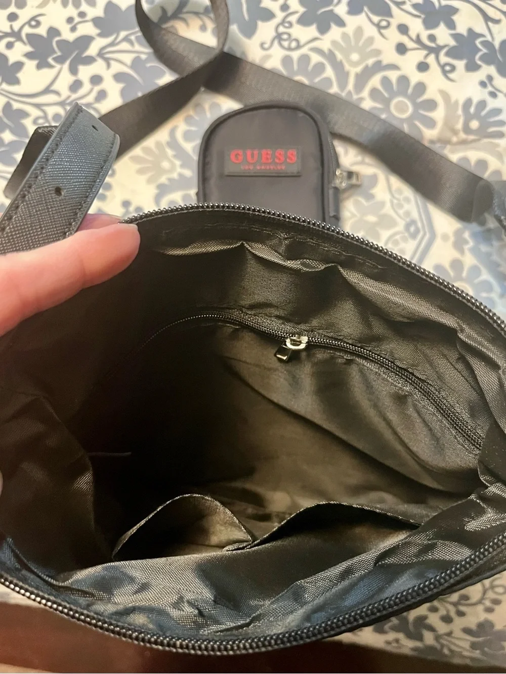 GUESS Black Crossbody Bag with Detachable Pouch